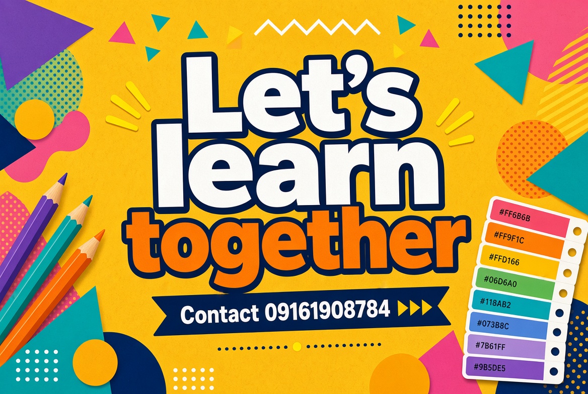 Let's learn together. Contact 09161908784.